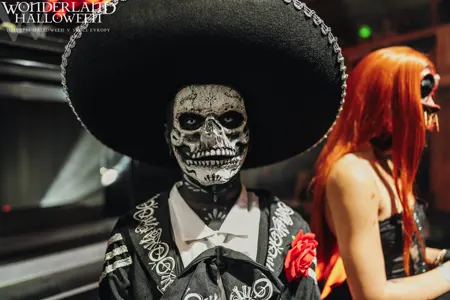Maska Dia de los Muertos se sombrerem